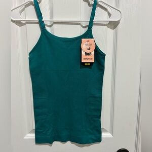 NWT Shapermint Teal Women's Scoop Neck Camisole Top Medium